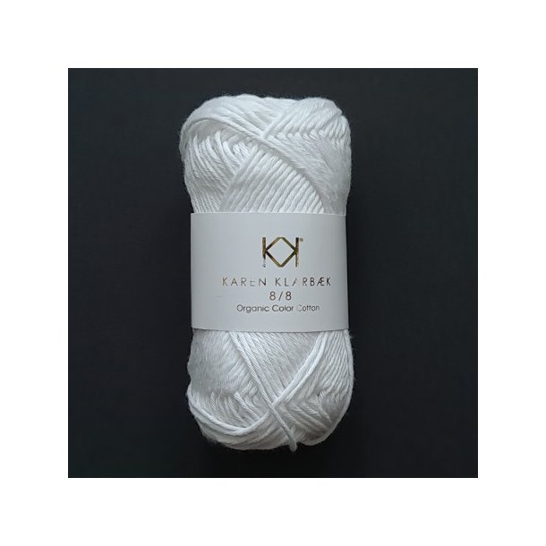 Karen Klarbk - 8/8 kologisk Bomuldsgarn - Optical White 1032 - 50g 