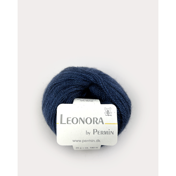 Permin - Leonora - silke/uld/mohair garn - Navy (19) - 25g