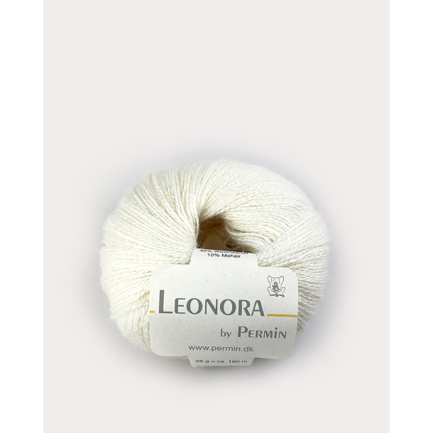 Permin - Leonora - silke/uld/mohair garn - Rhvid (20) - 25g