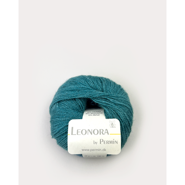 Permin - Leonora - silke/uld/mohair garn - Petrol (27) - 25g