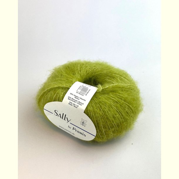 Permin - Sally - Alpaca, Merino og bomuldsgarn - Acid Lime 06 - 50g