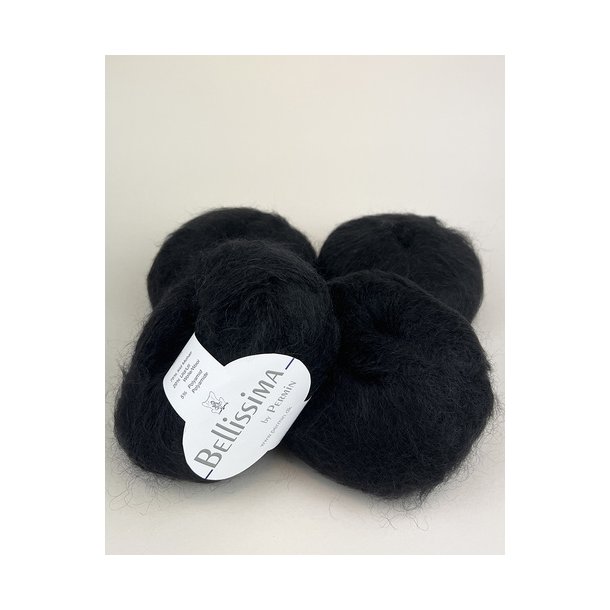 Permin - Bellissima - Mohair/uld/viscose garn - Sort 3010 - 50g