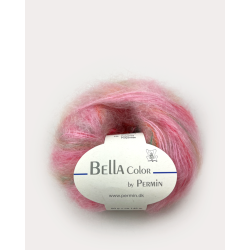 Permin - Bella Color - mohair/uld garn - Lyserd/Pink/Grn (177) - 50g