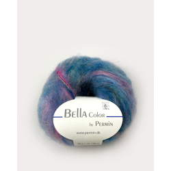 *Permin - Bella Color - mohair/uld garn - Turkis/Pink/Lilla (178) - 50g