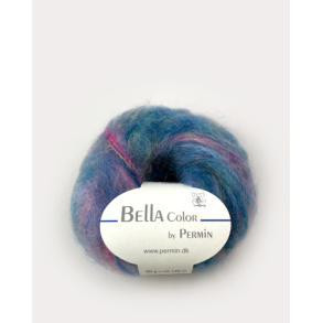 *Permin - Bella Color - mohair/uld garn - Turkis/Pink/Lilla (178) - 50g