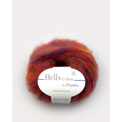 Permin - Bella Color - mohair/uld garn - Orangerd/Lilla (179) - 50g