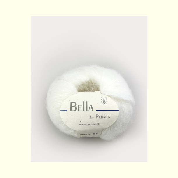 Permin - Bella - mohair/uld garn - Hvid (201) - 50g