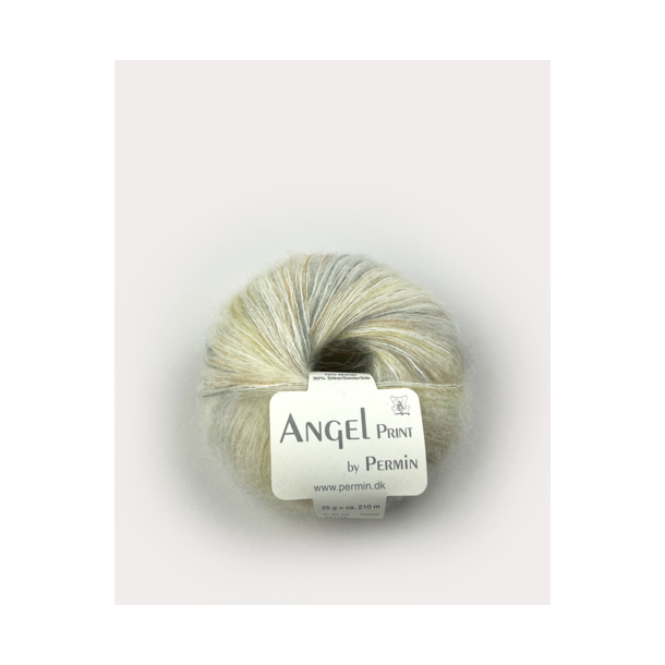 Permin - Angel Print - mohair/silke garn - Rhvid (66) - 25g