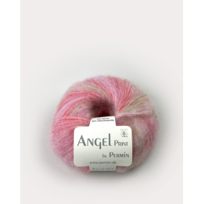 Permin - Angel Print - mohair/silke garn - Sart Rosa (68) - 25g