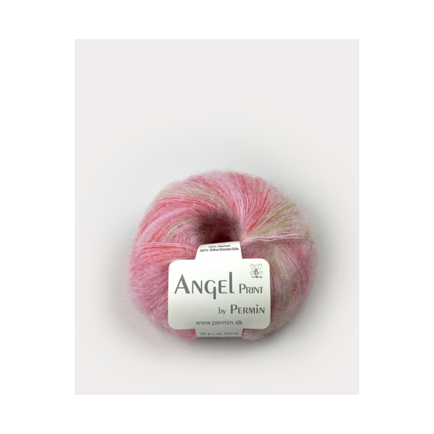 Permin - Angel Print - mohair/silke garn - Sart Rosa (68) - 25g