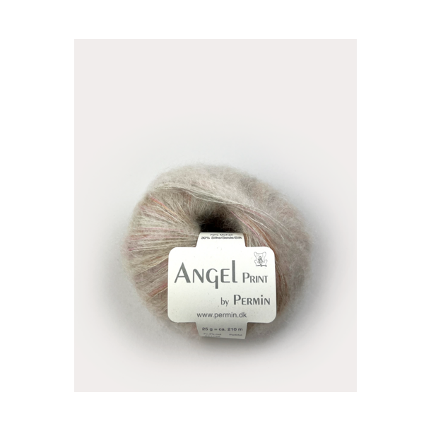 Permin - Angel Print - mohair/silke garn - Beige (69) - 25g