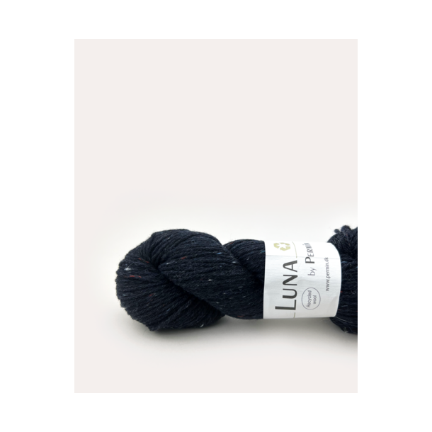 Permin - Luna - recycled uldgarn - Bl�sort (36) - 50g