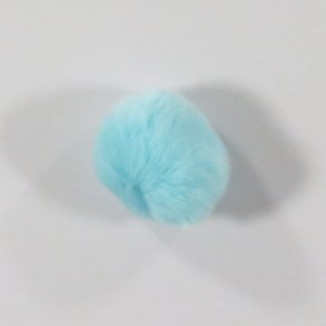 Pom pom i kaninhr - 6cm - Lysebl