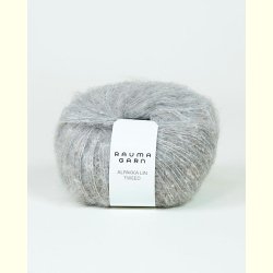 Rauma Garn - Alpakka Lin - alpaca/h�r/uld garn - Tweed Varm Gr� (16066) - 50g