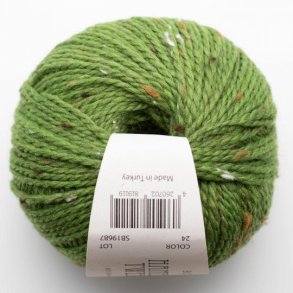 BC Garn - Hamelton Tweed 1 GOTS - uldgarn - ble Grn (24) - 50g