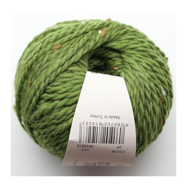 BC Garn - Hamelton Tweed 2 GOTS - uldgarn - ble Grn (24) - 50g