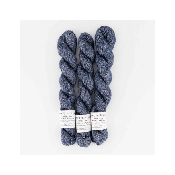 Cowgirl Blues - Merino Linen Solid - Merinould og hrgarn - "Airforce" - 50g