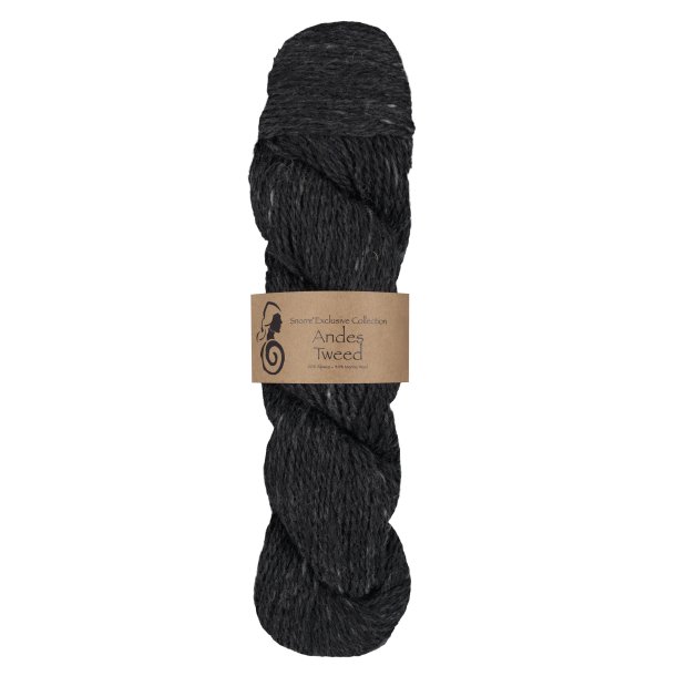 Viking Garn - Andes Tweed - Alpaca og Merino uldgarn - Sort 203 - 50g