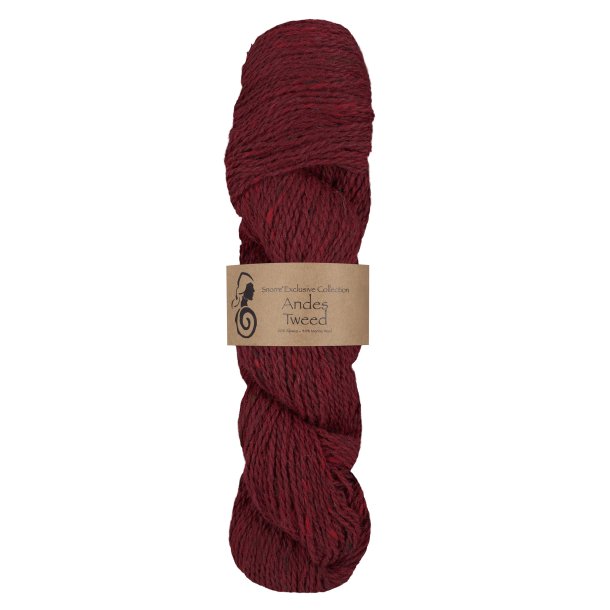 Viking Garn - Andes Tweed - Alpaca og Merino uldgarn - M�rk r�d 255 - 50g