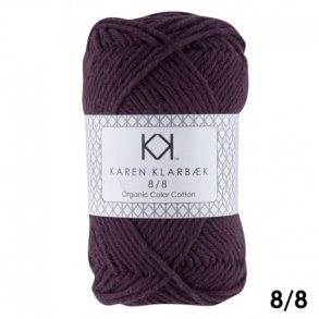 Karen Klarbk - 8/8 kologisk Bomuldsgarn - Aubergine 1003 - 50g 