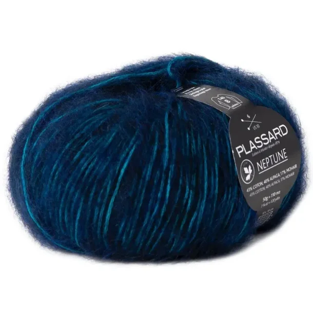 Plassard - Neptune - alpaca/bomuld/mohair garn - Bl (23) - 50g
