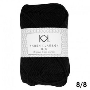 Karen Klarbk - 8/8 kologisk Bomuldsgarn - Black 1019 - 50g 