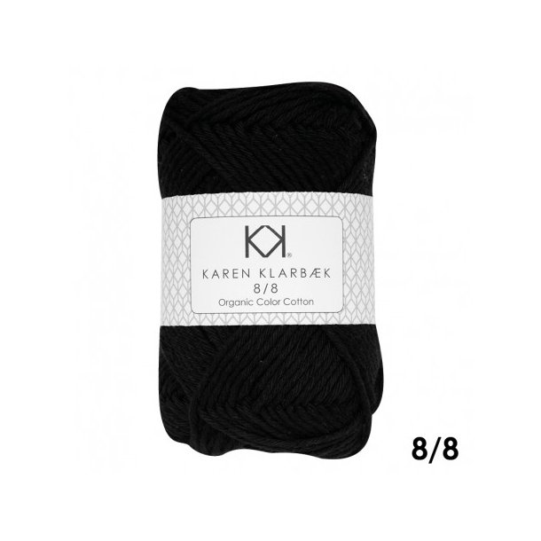 Karen Klarbk - 8/8 kologisk Bomuldsgarn - Black 1019 - 50g 