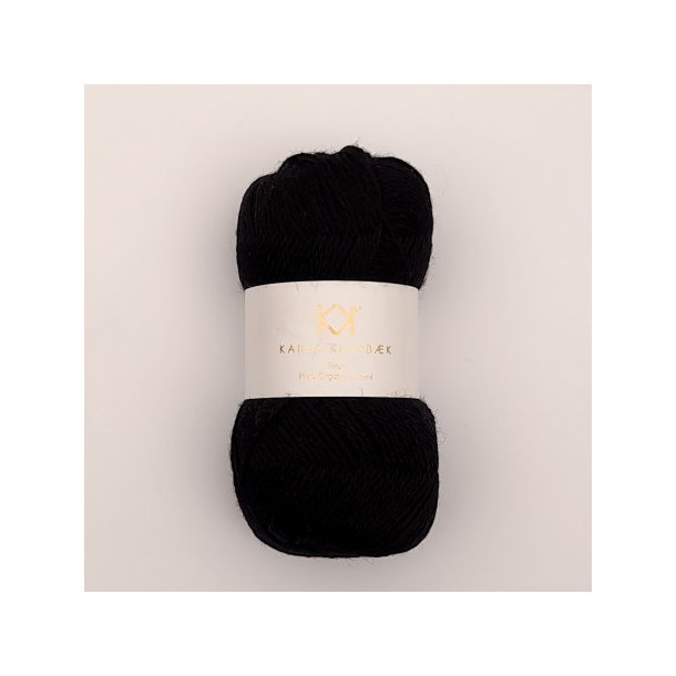 Karen Klarbk - Fine Pure Organic Wool uldgarn - Black 2516 - 50g
