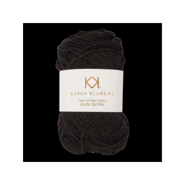 Karen Klarbk - Recycled Bottle Yarn - polyester garn - Black 3008 - 50g