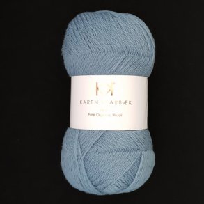 Karen Klarbk - Fine Pure Organic Wool uldgarn - Blue 2504 - 50g