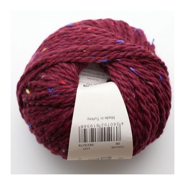 BC Garn - Hamelton Tweed 2 GOTS - uldgarn - Bordeaux (08) - 50g