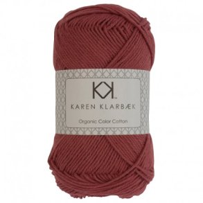 Karen Klarbk - 8/4 kologisk bomuldsgarn - Brick Red 0034 - 50g