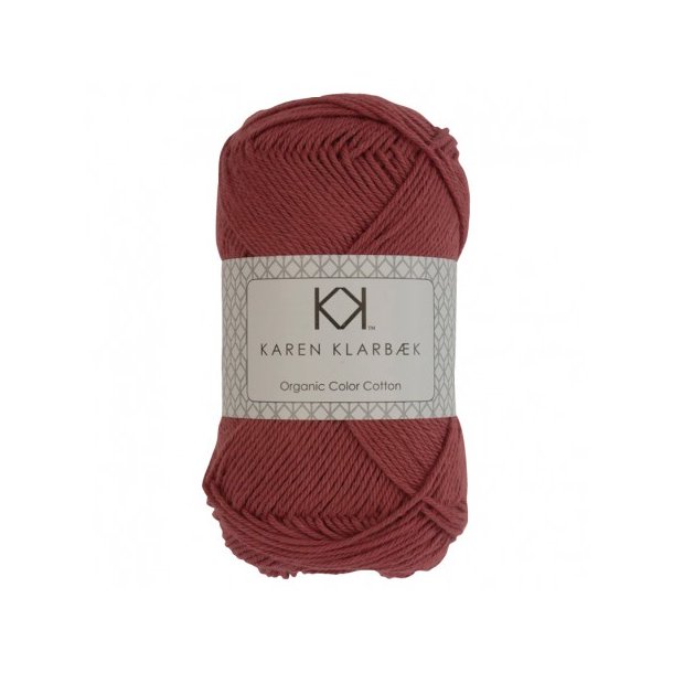 Karen Klarbk - 8/4 kologisk bomuldsgarn - Brick Red 0034 - 50g
