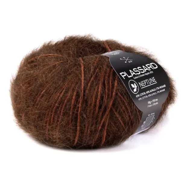 Plassard - Neptune - alpaca/bomuld/mohair garn - Brun (85) - 50g