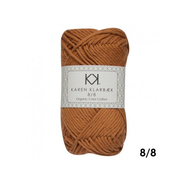 Karen Klarbk - 8/8 kologisk Bomuldsgarn - Burned Orange 1009 - 50g 