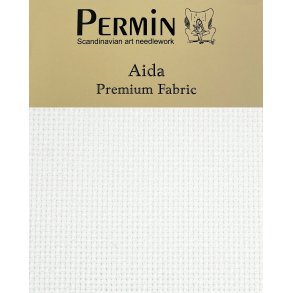 Aida Premium Broderistof i 100% Bomuld - 43 x 50cm - 5,4 tr�de - Fv. 00 Hvid