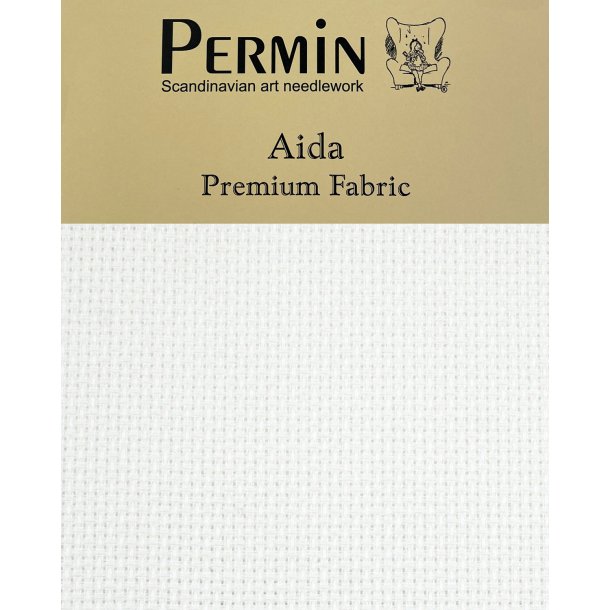 Aida Premium Broderistof i 100% Bomuld - 43 x 50cm - 5,4 tr�de - Fv. 00 Hvid