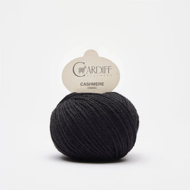 Cardiff Cashmere - Cashmere Classic uldgarn - Nero 516 - 25g