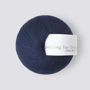 Knitting for Olive - Cotton Merino - Bomuld/Merino garn - Marinebl - 50g