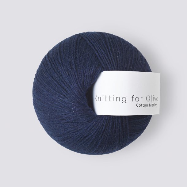 Knitting for Olive - Cotton Merino - Bomuld/Merino garn - Marinebl� - 50g