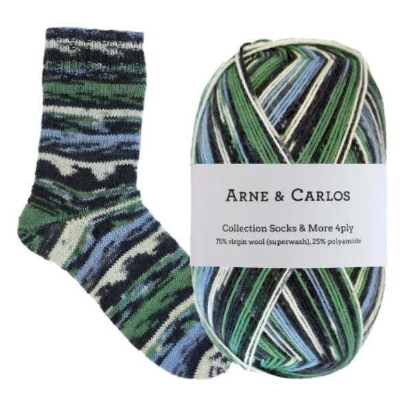 Arne &amp; Carlos - Socks &amp; More 4-ply str�mpegarn - Randsverk 3002 - 100g