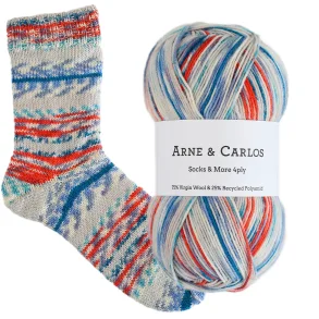 Arne & Carlos - Socks & More 4-ply str�mpegarn - Quiet Corner 3012 - 100g