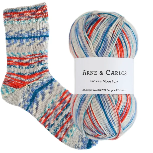 Arne &amp; Carlos - Socks &amp; More 4-ply str�mpegarn - Quiet Corner 3012 - 100g