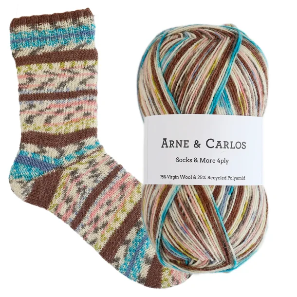 Arne &amp; Carlos - Socks &amp; More 4-ply str�mpegarn - Late Afternoon 3013 - 100g