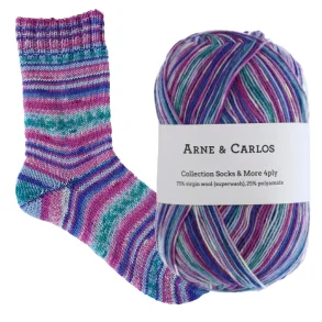 Arne & Carlos - Socks & More 4-ply str�mpegarn - Star Night Color 3653 - 100g
