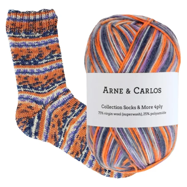 Arne &amp; Carlos - Socks &amp; More 4-ply str�mpegarn - Masi 3861 - 100g