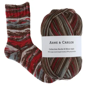 Arne & Carlos - Socks & More 4-ply str�mpegarn - Storjuvtinden 7028 - 100g