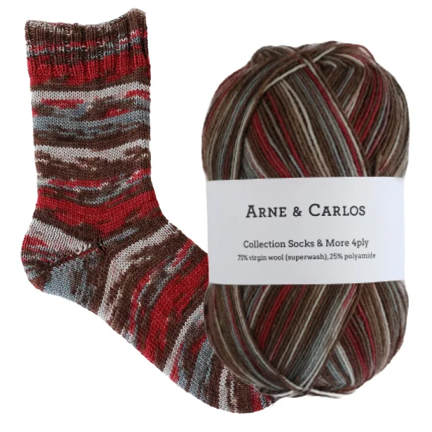 Arne &amp; Carlos - Socks &amp; More 4-ply str�mpegarn - Storjuvtinden 7028 - 100g