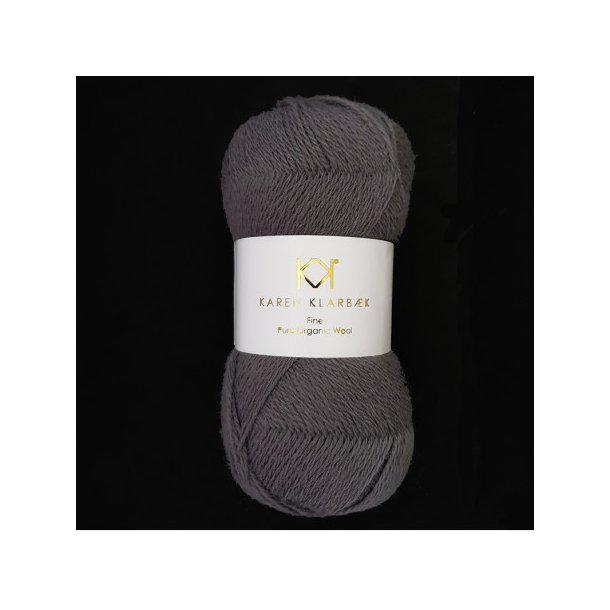 Karen Klarbk - Fine Pure Organic Wool uldgarn - Charcoal 2508 - 50g