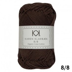 Karen Klarbk - 8/8 kologisk Bomuldsgarn - Chocolate 1011 - 50g 